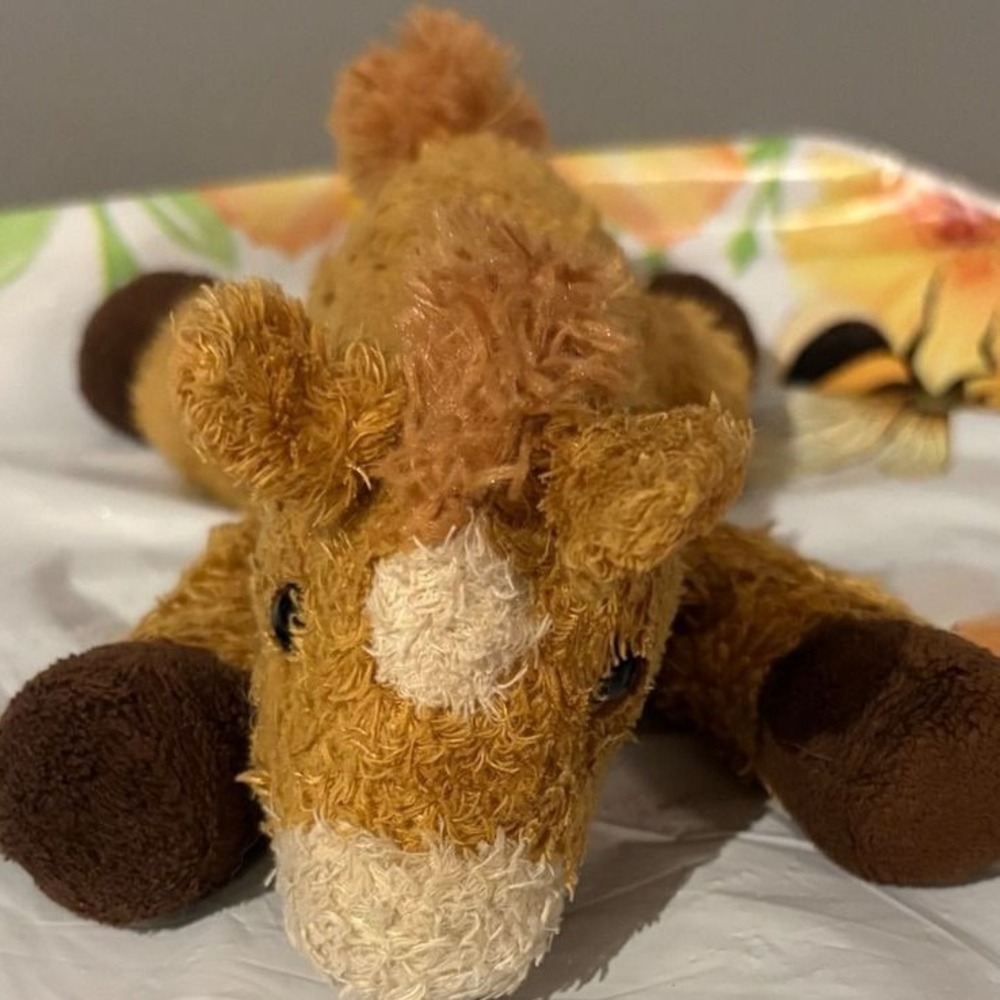 Aurora World Tan Horse Plush Stuffed Animal Brown Hooves Fluffy Mane Tail
